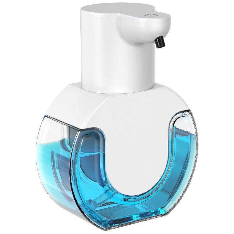 foto del prodotto dispenser automatico di sapone in schiuma da 420 ml montato a parete, disinfettante per le mani in schiuma touchless montato a parete con regolazione