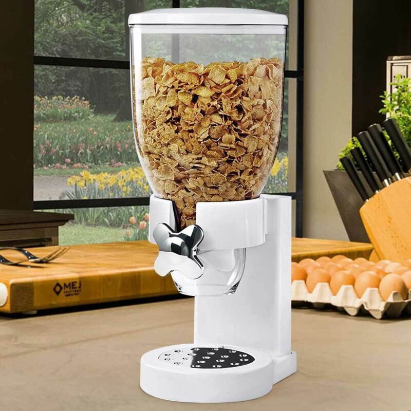foto del prodotto dispenser cereali singolo contenitore dosatore distributore storage pasta bianco