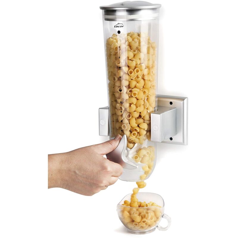 foto del prodotto dispenser di cereali girevole a parete semplice, 1,50 litri, 1 liter, plastica, trasparente lacor
