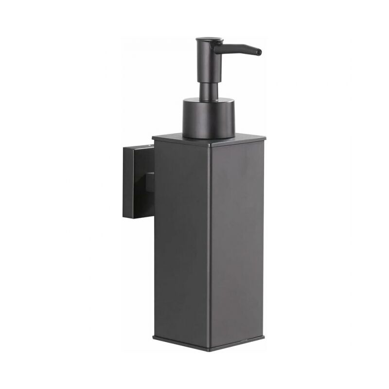 foto del prodotto dispenser di sapone a parete in acciaio inossidabile 304 nero opaco bottiglia di sapone a spinta