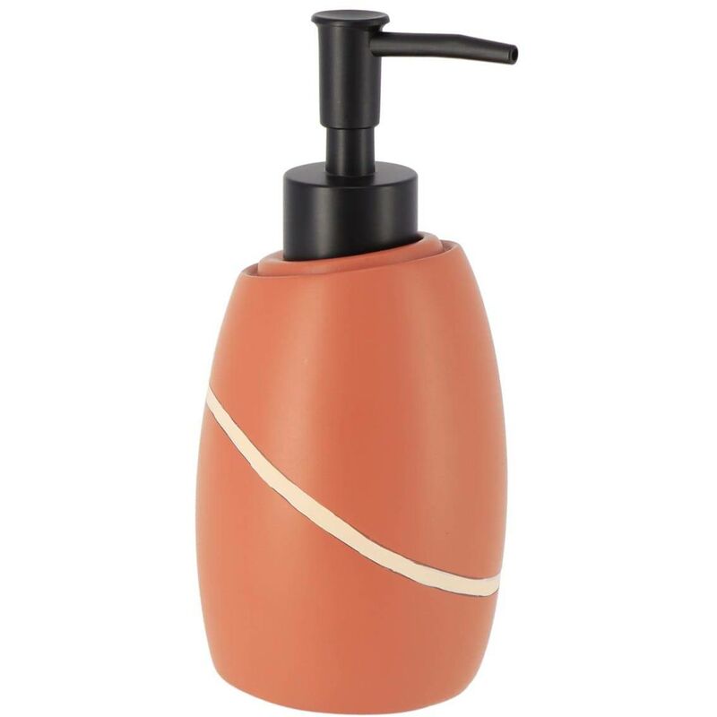 foto del prodotto dispenser di sapone arrotondato in poliresina da 240 ml terracotta tendance
