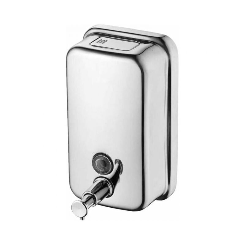 foto del prodotto dispenser di sapone, dispenser di sapone manuale a parete in acciaio inossidabile, dispenser di sapone commerciale per bagno e cucina 500 ml 