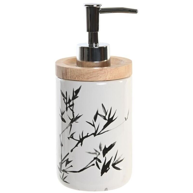 foto del prodotto dispenser di sapone dkd home decor 8 x 9 x 17,5 cm nero bianco gres