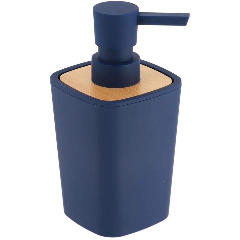 foto del prodotto dispenser di sapone in gomma abs e bamb 380 ml blu navy tendance