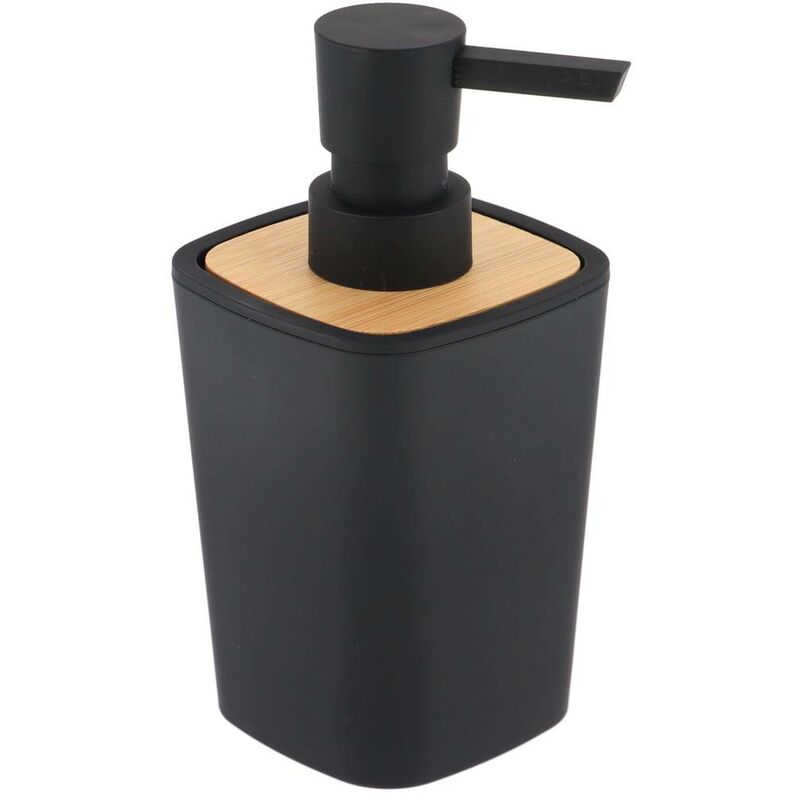 foto del prodotto dispenser di sapone in gomma abs e bamb 380 ml nero tendance