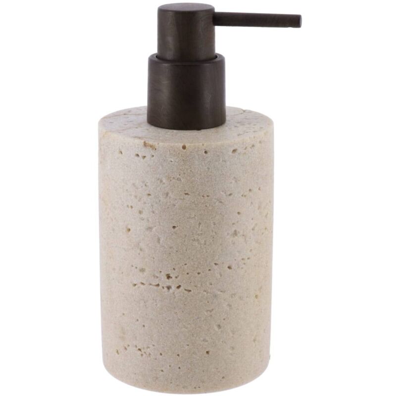foto del prodotto dispenser di sapone in poliresina da 320 ml effetto travertino naturale tendance