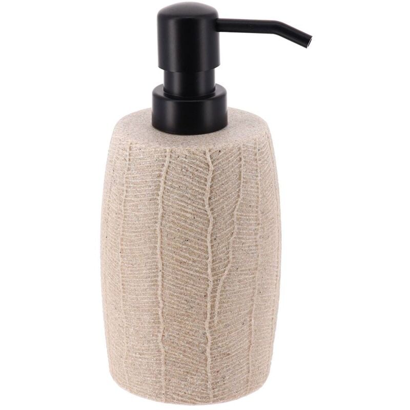 foto del prodotto dispenser di sapone in poliresina effetto foglia 330ml naturale tendance