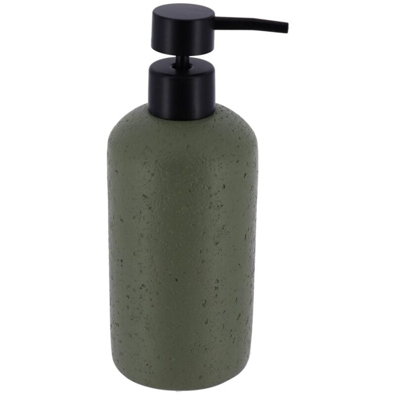 foto del prodotto dispenser di sapone in poliresina effetto pietra 400ml kaki tendance