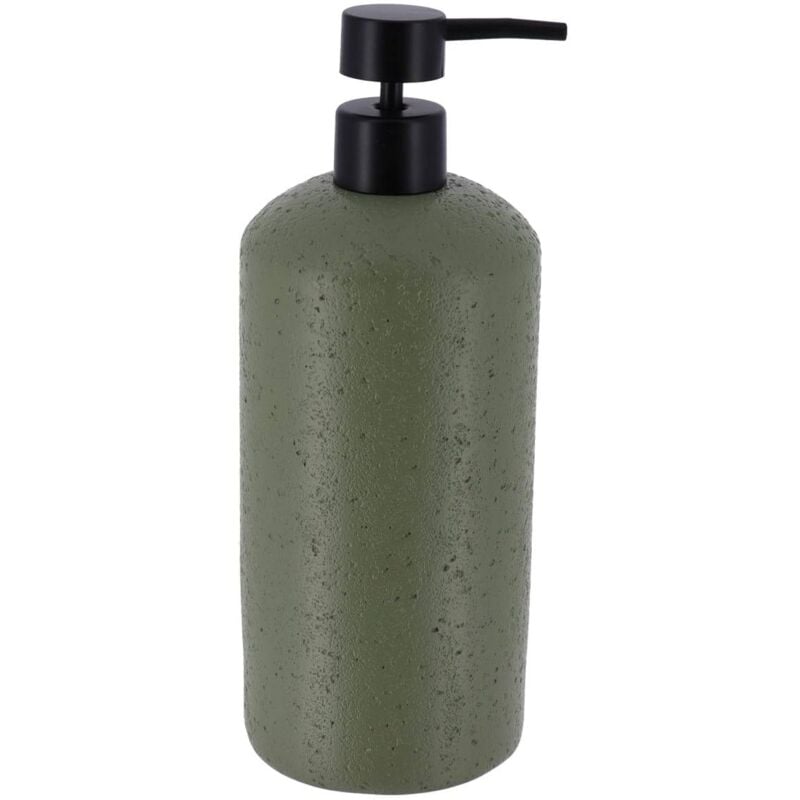 foto del prodotto dispenser di sapone in poliresina effetto pietra 800ml kaki tendance