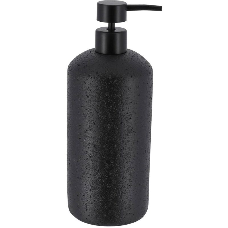 foto del prodotto dispenser di sapone in poliresina effetto pietra 800ml nero tendance