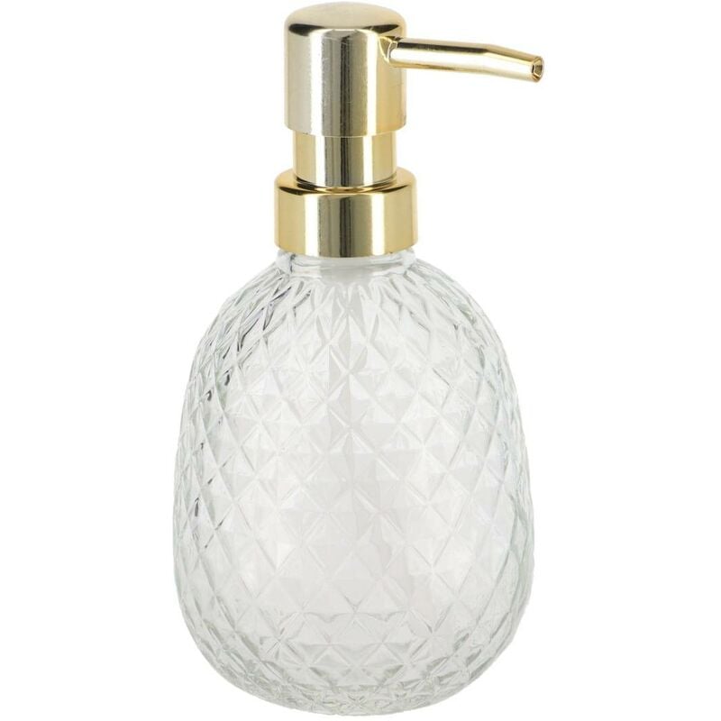 foto del prodotto dispenser di sapone in vetro rotondo 400 ml trasparente tendance