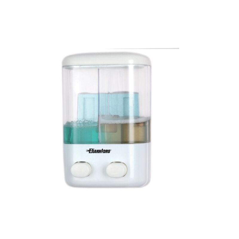 foto del prodotto dispenser di sapone liquido a parete due vani lt 0.48 x 2 h. 220 mm dh
