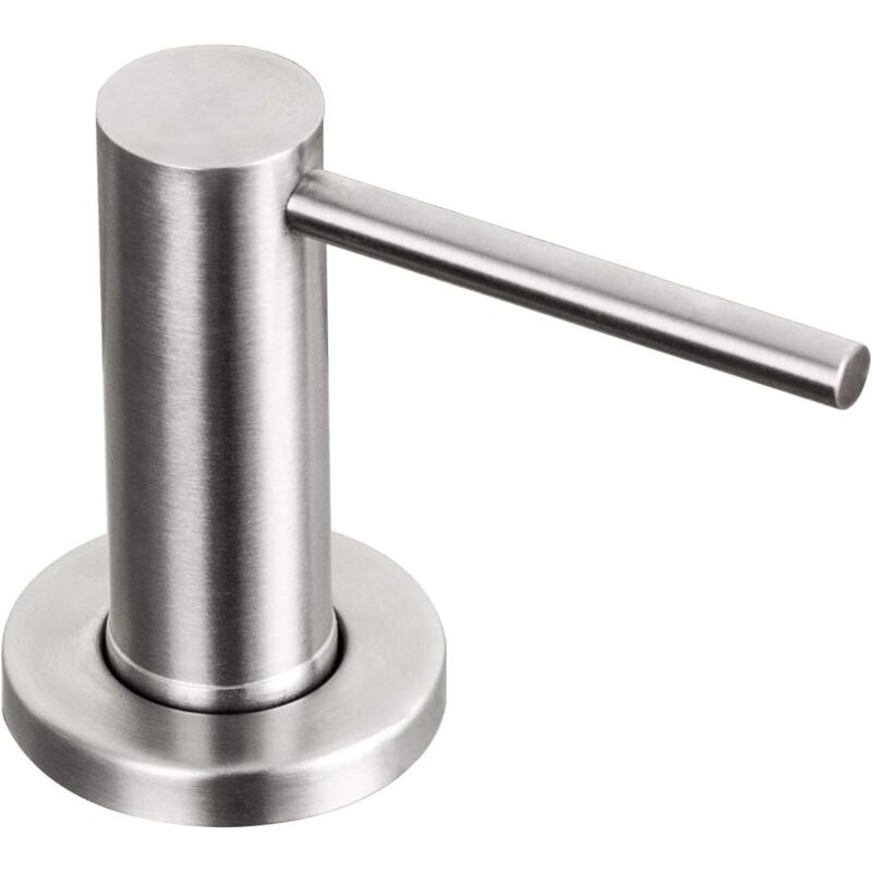 foto del prodotto dispenser di sapone per lavello da cucina pompa da appoggio in acciaio inossidabile con nichel spazzolato bottiglia di lozione per le mani integrata