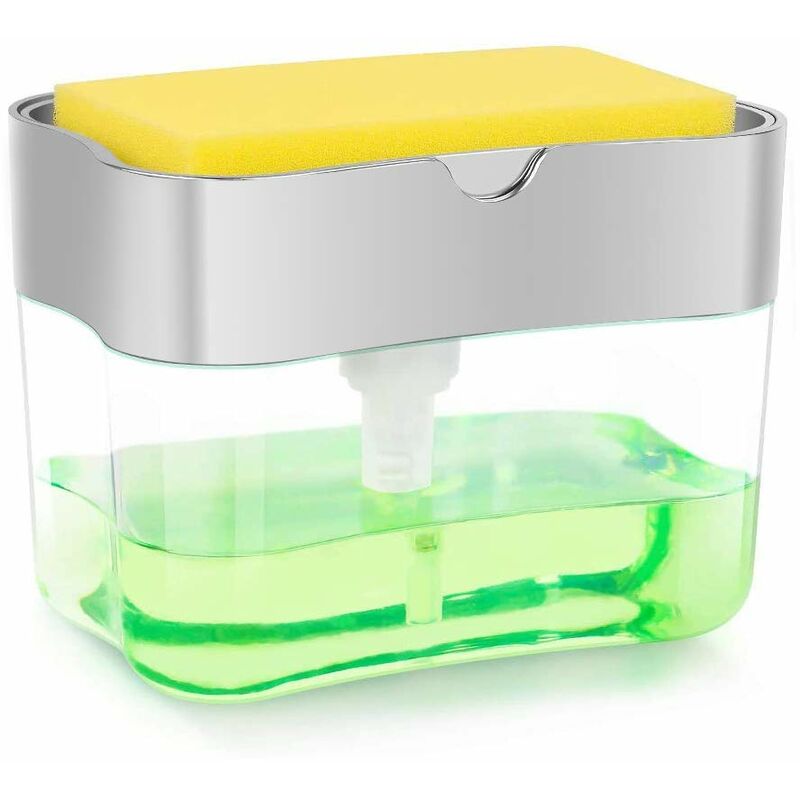 foto del prodotto dispenser di sapone, porta spugna per lavello, dispenser di sapone per piatti, dispenser di sapone per utensili da cucina wick 
