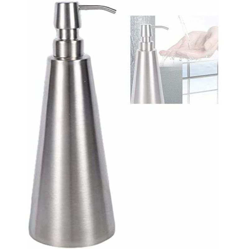 foto del prodotto dispenser di sapone ricaricabile, 1 pc 800ml dispenser di sapone con pompa in acciaio inossidabile di grande capacit accessorio da bagno da appoggio