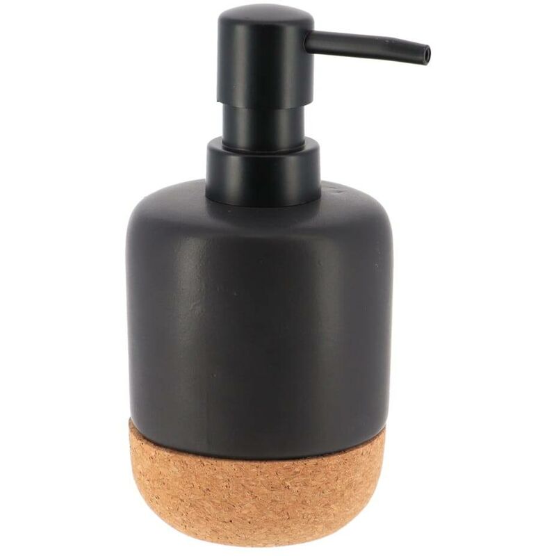 foto del prodotto dispenser di sapone rotondo e in sughero dolomite 275 ml sughero nero tendance