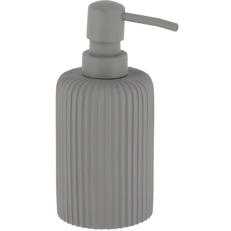 foto del prodotto dispenser di sapone rotondo in poliresina 230 ml grigio tendance
