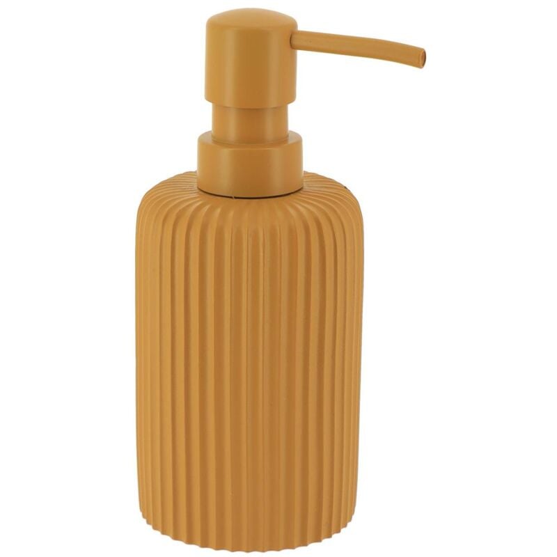 foto del prodotto dispenser di sapone rotondo in poliresina 230 ml senape tendance