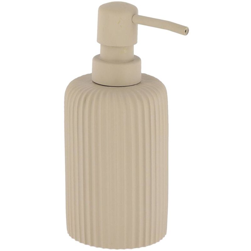 foto del prodotto dispenser di sapone rotondo in poliresina 230 ml taupe tendance