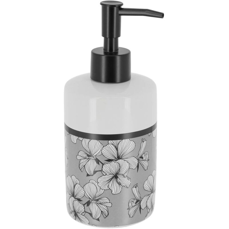 foto del prodotto dispenser di sapone rotondo stampato dolomite 320 ml sfondo grigio tendance