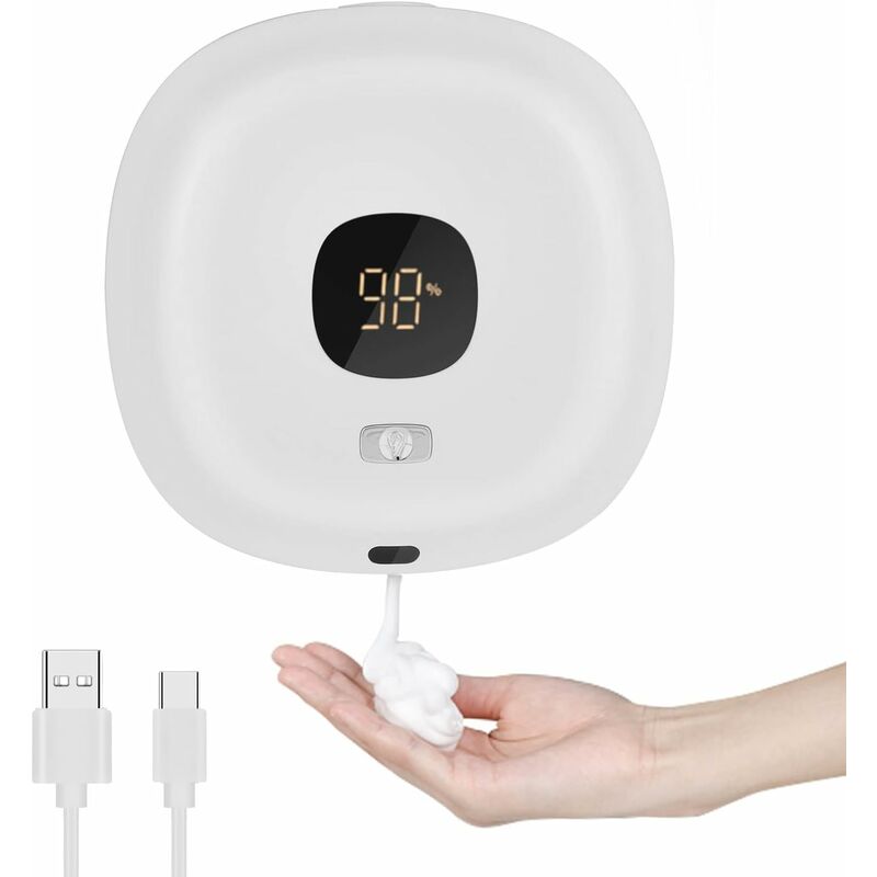 foto del prodotto dispenser di sapone schiumogeno dispenser automatico di sapone montaggio a parete nessuna perforazione touchless ricaricabile con sensore di
