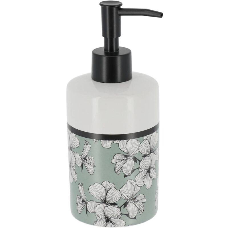 foto del prodotto dispenser di sapone stampato rotondo dolomite 320 ml ecrin verde tendance