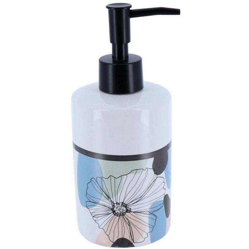 foto del prodotto dispenser di sapone stampato rotondo dolomite 320 ml fiori tendance