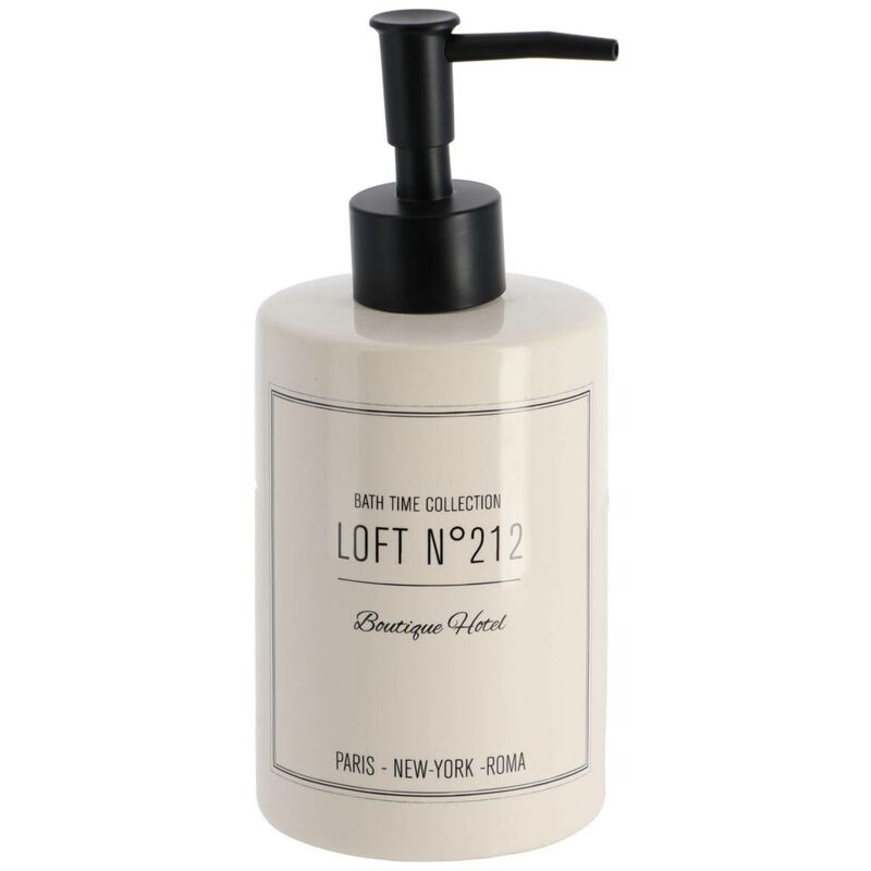 foto del prodotto dispenser di sapone stampato rotondo dolomite 320 ml neo retro bianco tendance
