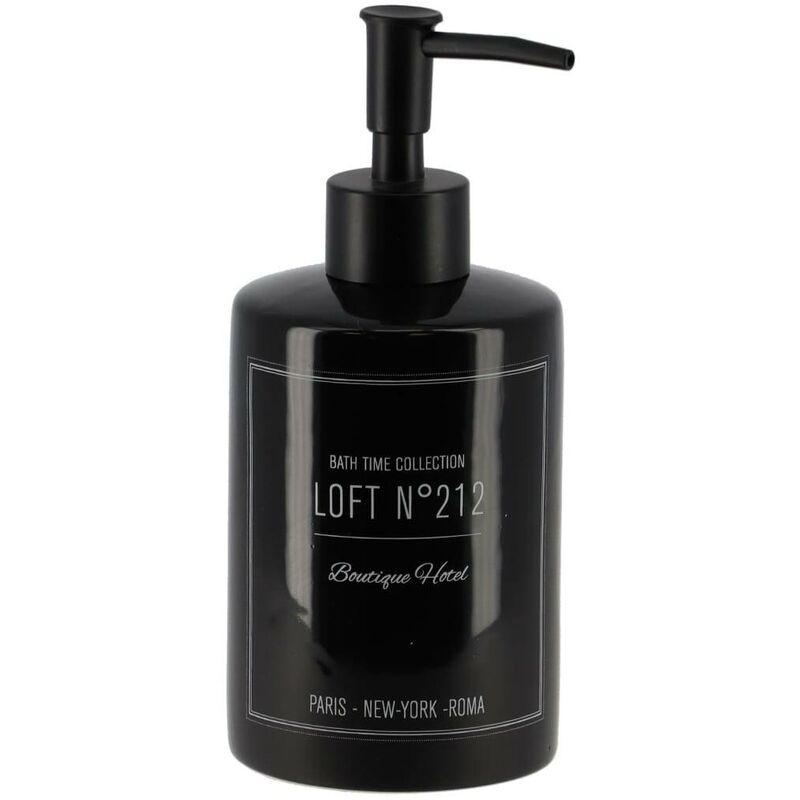 foto del prodotto dispenser di sapone stampato rotondo dolomite 320 ml neo retro nero tendance