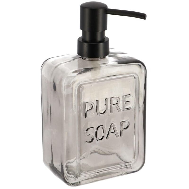 foto del prodotto dispenser in vetro per sapone puro 550 ml nero tendance