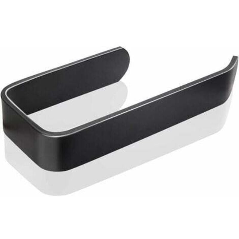 foto del prodotto dispenser per carta igienica in alluminio nero, dispenser per carta igienica autoadesiva, porta carta igienica senza foratura porta carta igienica