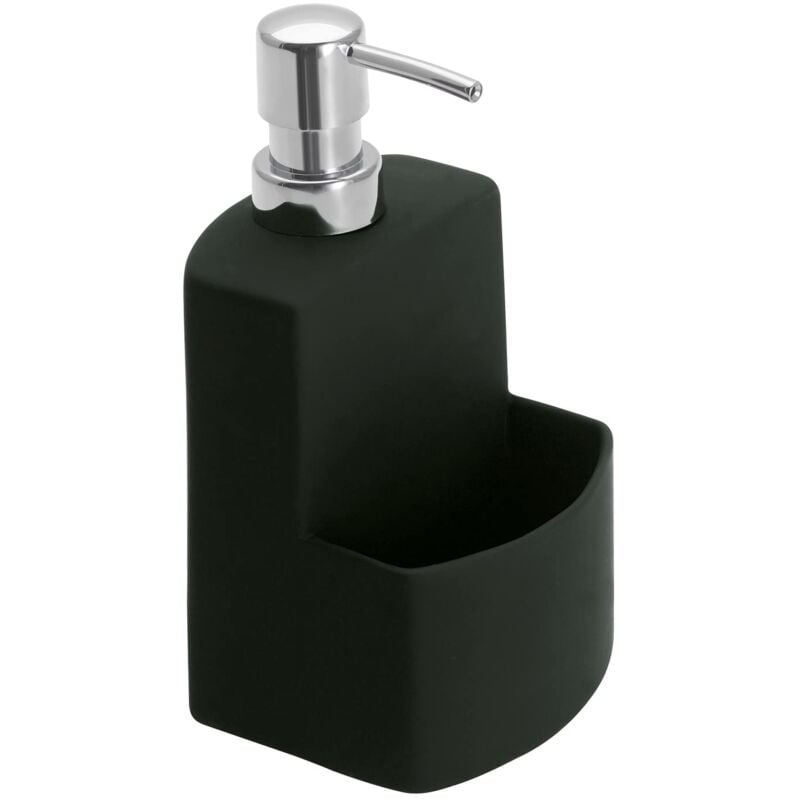 foto del prodotto dispenser per detersivo true colours festival nero soft touch capacit , ceramica in finitura soft touch, 10 x 18 x 10 cm, nero wenko