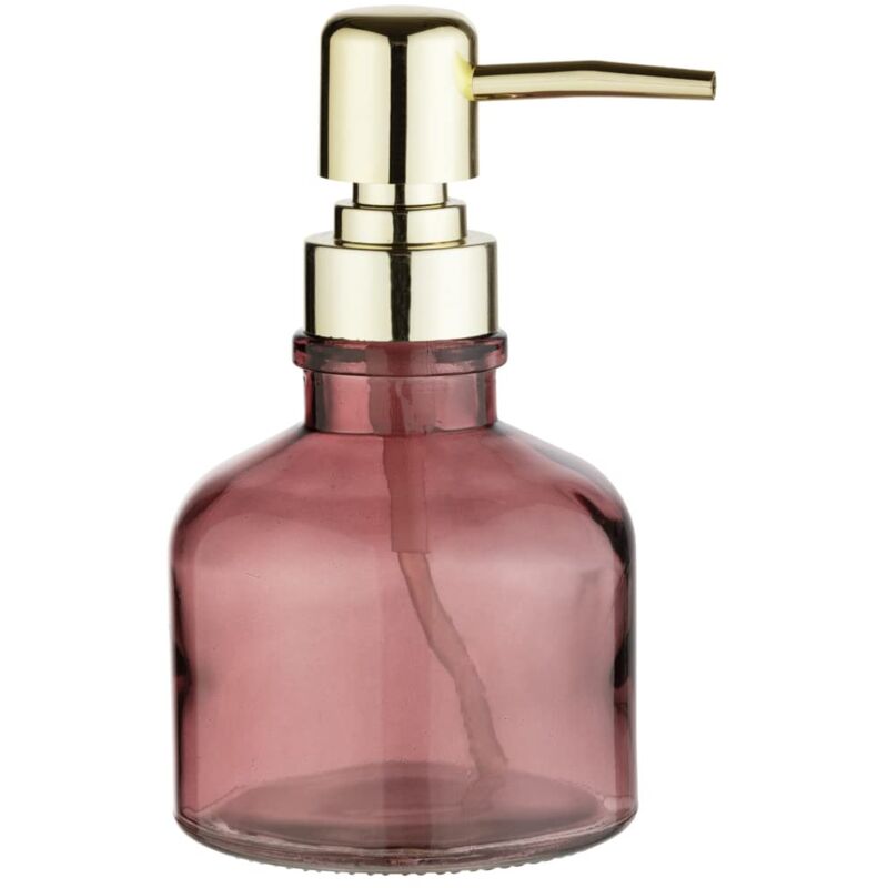 immagine 0 del prodotto dispenser per sapone atessa rosa antico, raffinato dispenser a pompa in vetro con testa della pompa dorata, ricaricabile con max. 200 ml di sapone