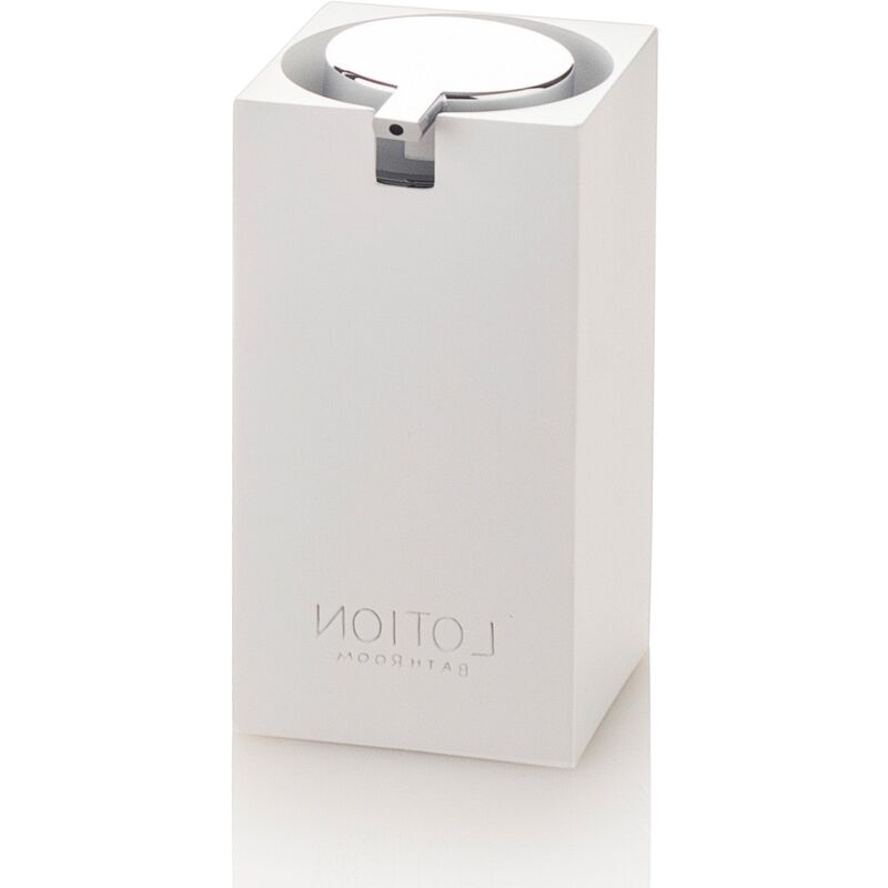 foto del prodotto dispenser per sapone dandy in resina e metallo bianco