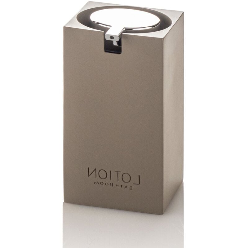 foto del prodotto dispenser per sapone dandy in resina e metallo tortora