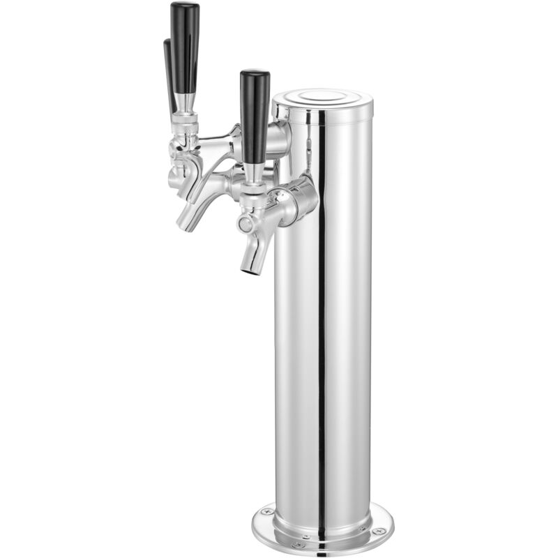 foto del prodotto dispenser per torre spillatore birra alla spina triplo rubinetto in acciaio inossidabile, tubi preassemblati e canne per rubinetti a chiusura