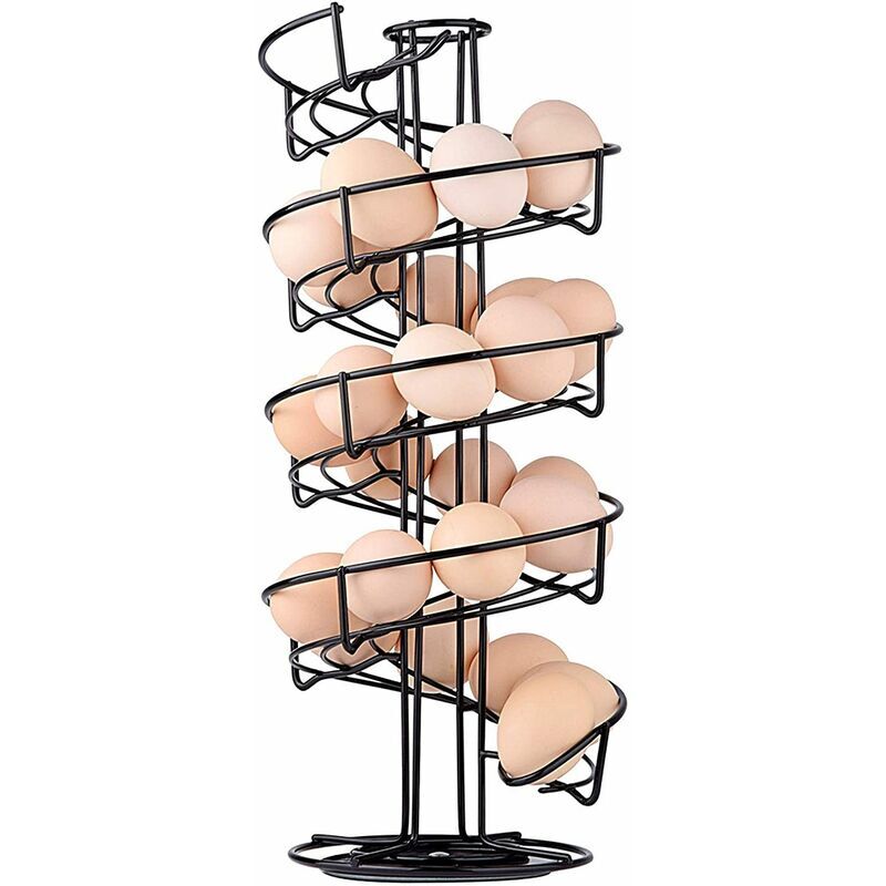 foto del prodotto dispenser per uova candyse toplife design a spirale portauova nero trasparente