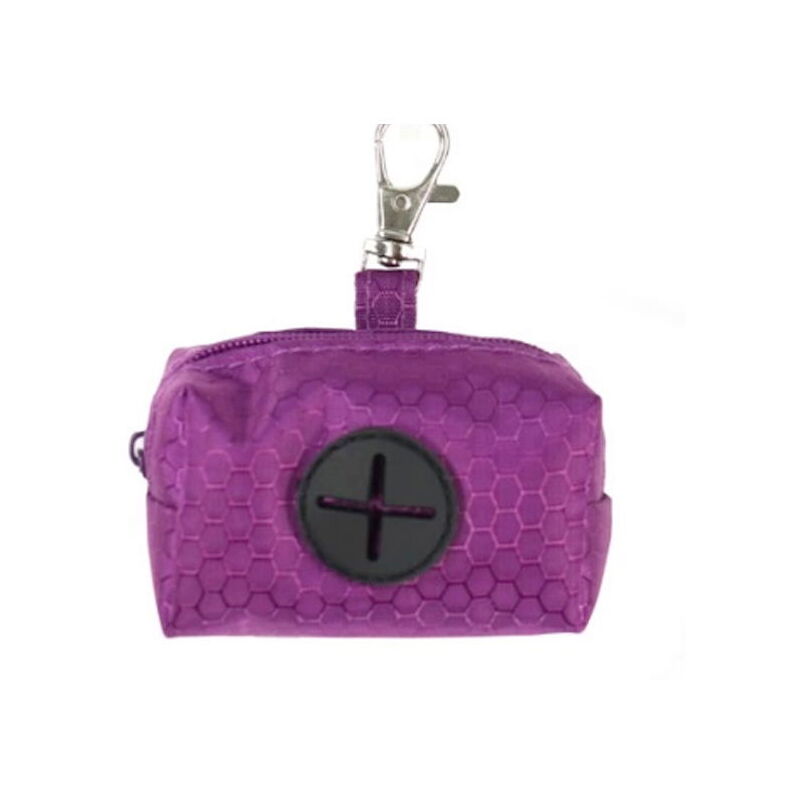 foto del prodotto dispenser porta sacchetti igienici compact viola con zip per cani