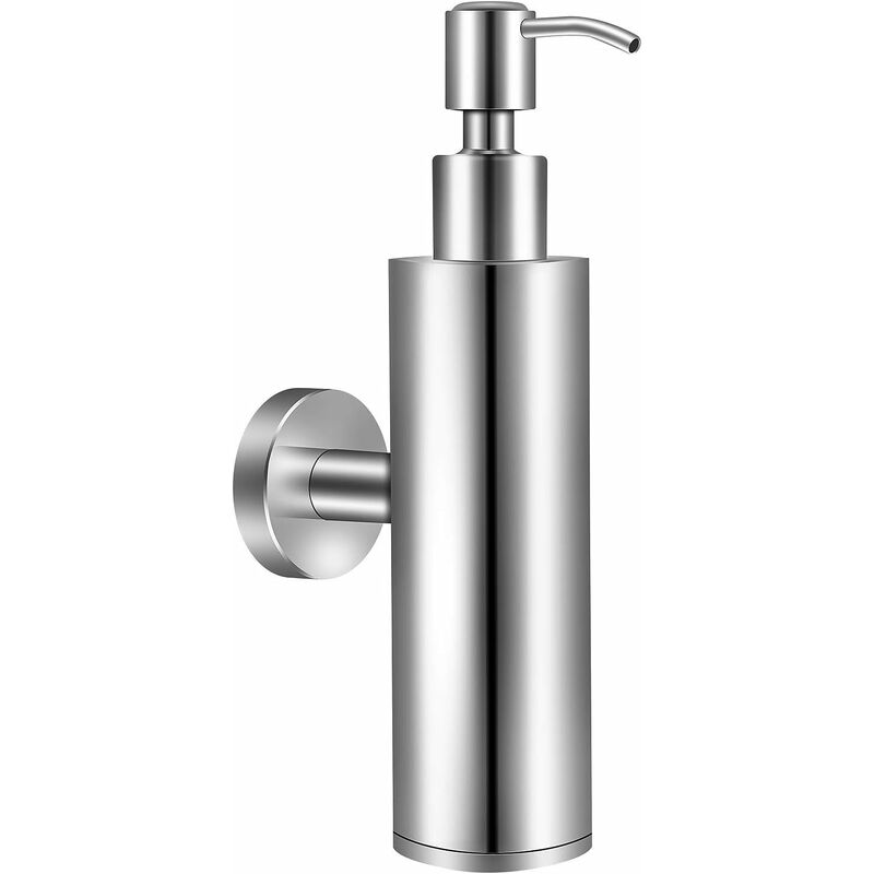 foto del prodotto dispenser sapone 304 acciaio inox 200 ml cromo manuale dispenser di sapone per shampoo, salsa da cucina, lozioni, disinfettante per le mani
