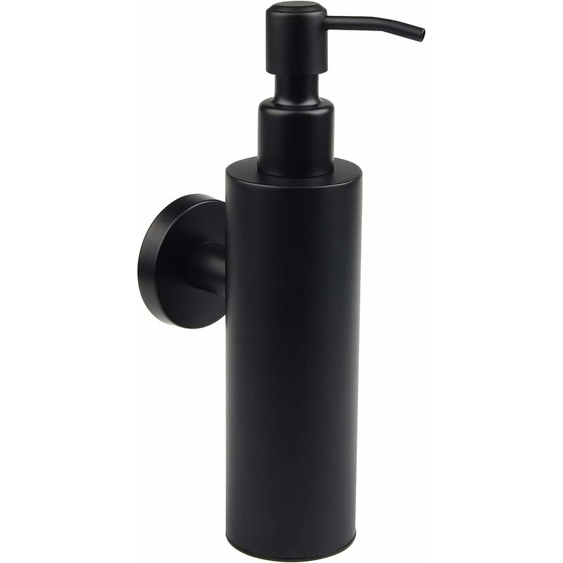 foto del prodotto dispenser sapone 304 acciaio inox 200 ml nero manuale dispenser di sapone per shampoo, salsa da cucina, lozioni, disinfettante per le mani