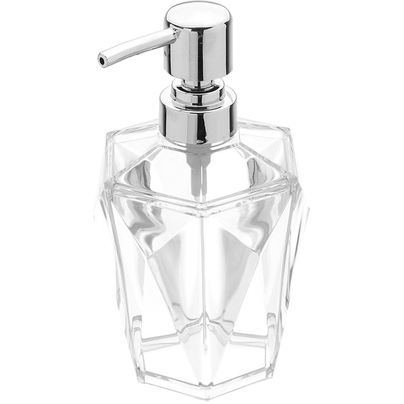 foto del prodotto dispenser sapone bianco trasparente forma a diamante