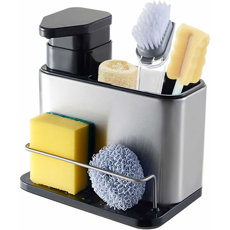 immagine 0 del prodotto dispenser sapone cucina con porta spugna 3 in 1 dosatore detersivo piatti soap dispenser con pompa