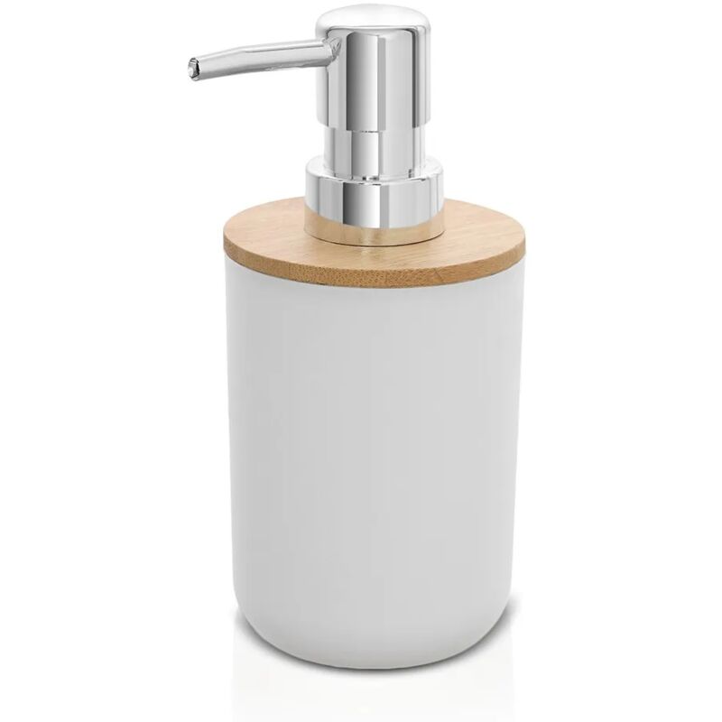 foto del prodotto dispenser sapone da appoggio bianco in abs e bamb surf