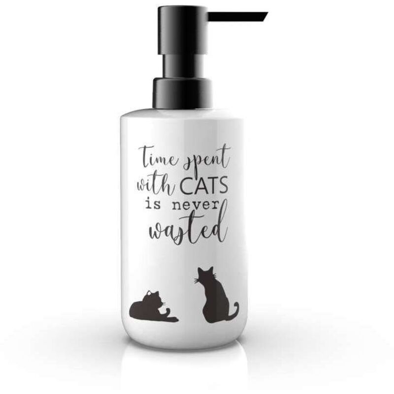 foto del prodotto dispenser sapone da appoggio bianco in ceramica mod. cats metaform