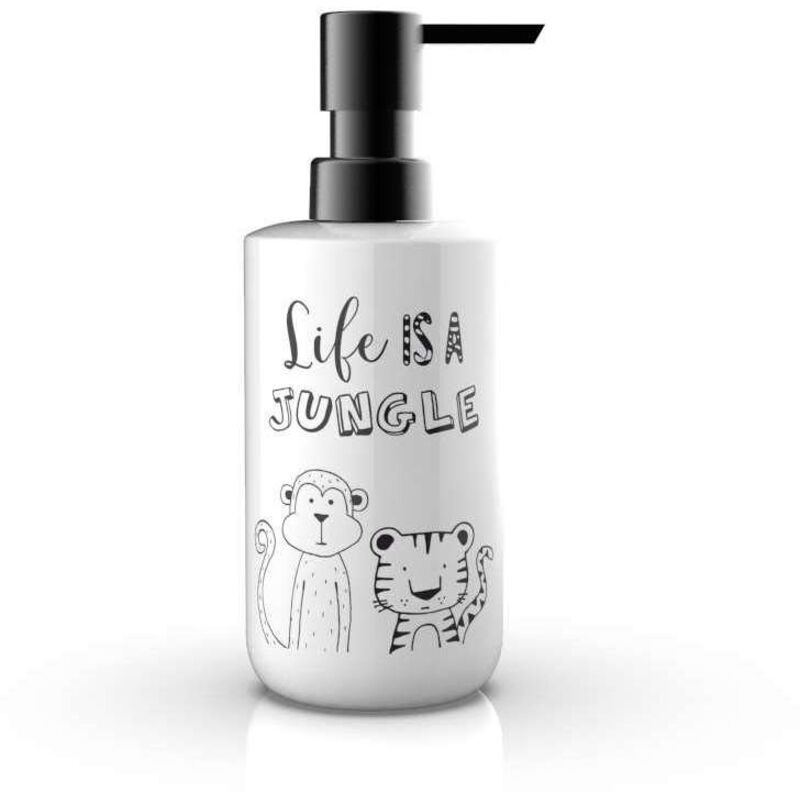 foto del prodotto dispenser sapone da appoggio bianco in ceramica mod. jungle metaform