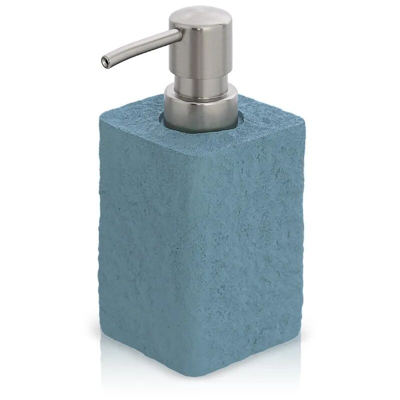 foto del prodotto dispenser sapone da appoggio turchese cobalto in resina effetto pietra