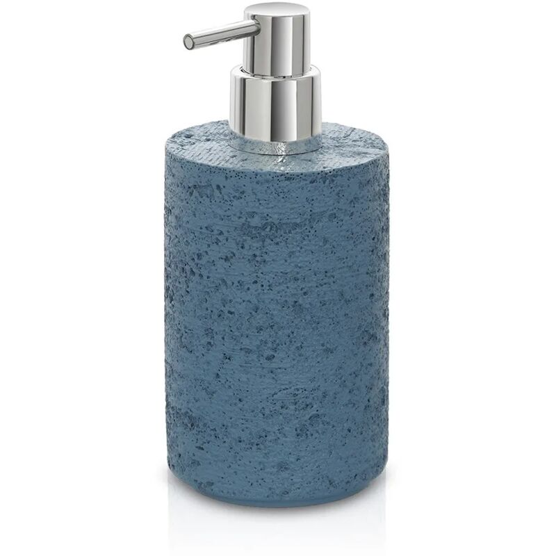 foto del prodotto dispenser sapone da appoggio turchese cobalto in resina effetto pietra matera
