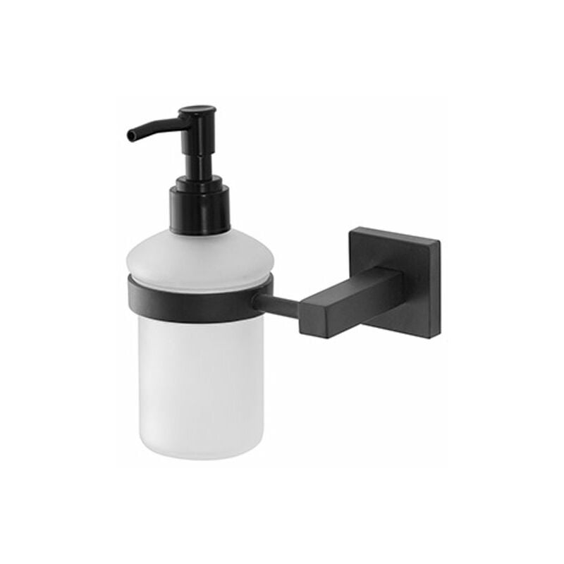 foto del prodotto dispenser sapone da bagno nero a parete contenitore in vetro black rock