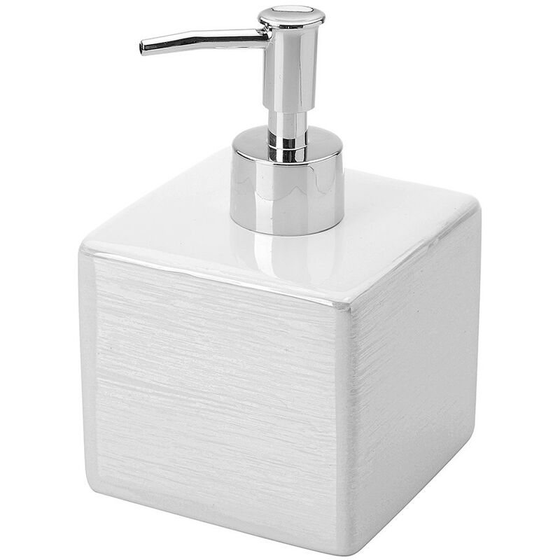 foto del prodotto dispenser sapone in ceramica lucida bianco cuba