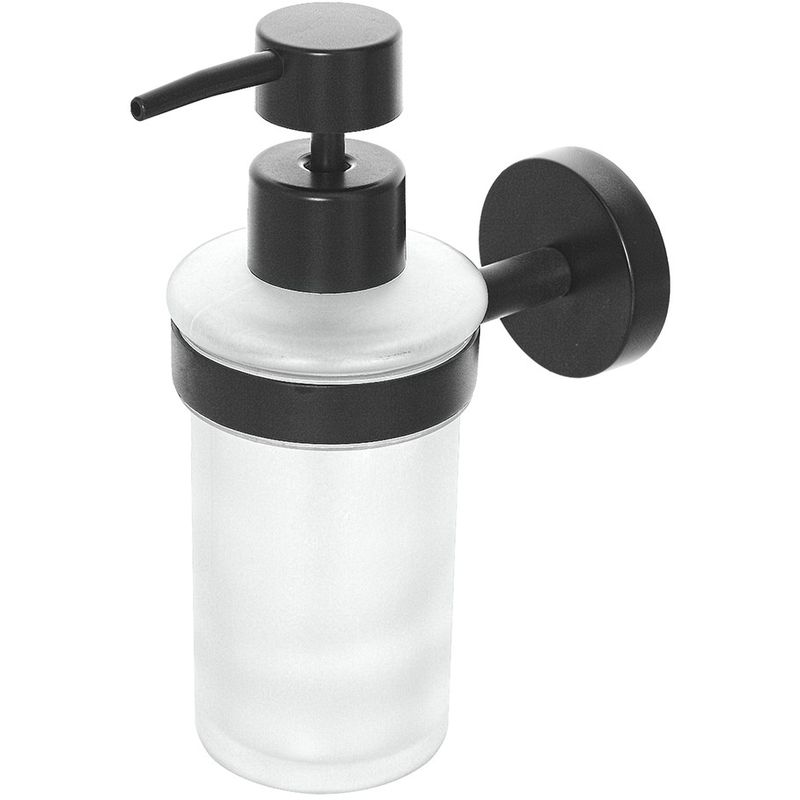 foto del prodotto dispenser sapone liquido a muro in acciaio nero opaco chic black